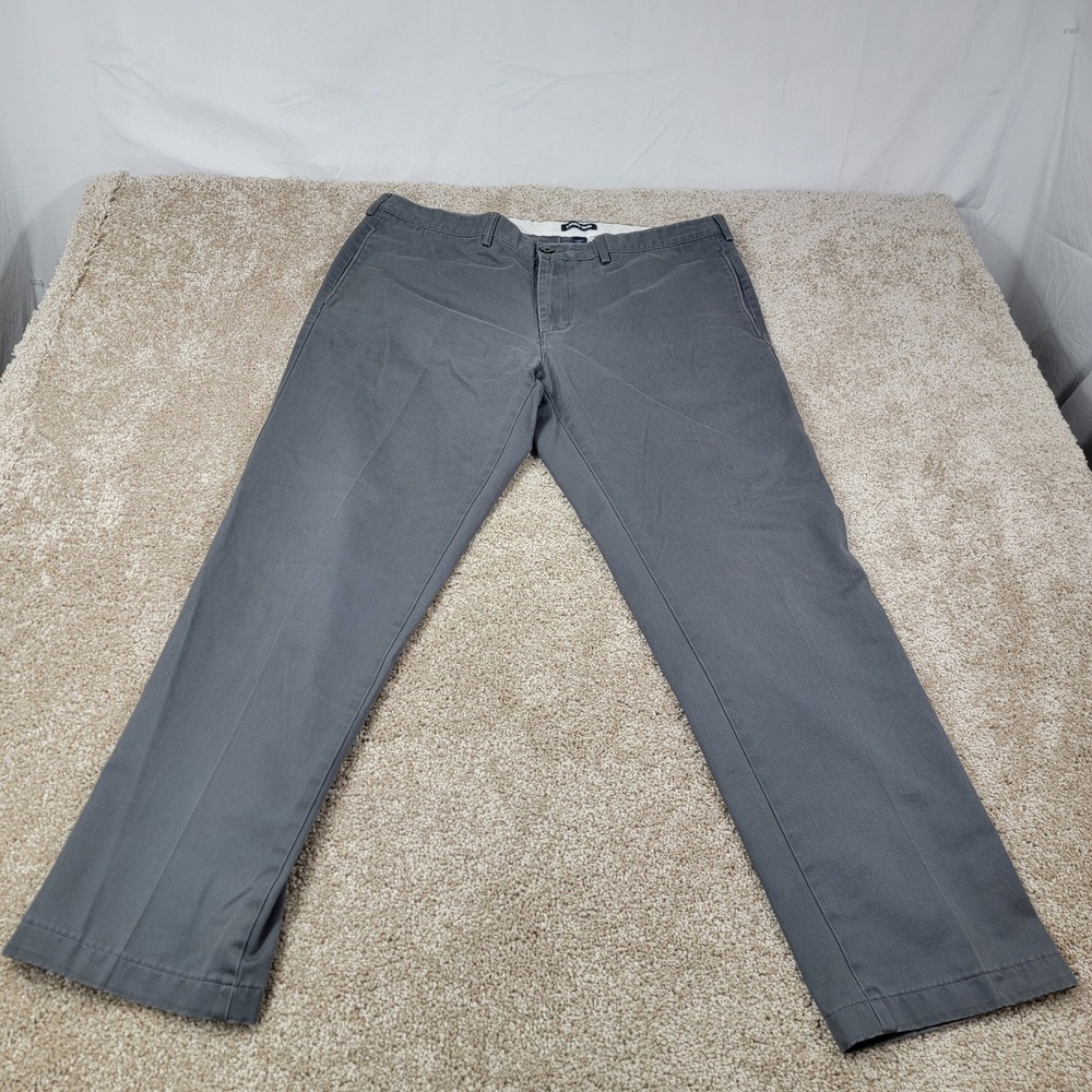 Lands' End Tailored Fit Chino Pants Gray Casual Trousers Mens Size 40‎